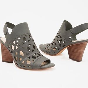 Vince Camuto Cutout Nubuck Caged Heeled Sandals-Deverly Gray 8